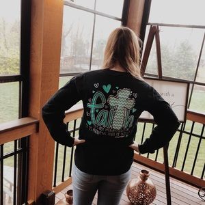 Long sleeve black graphic tee